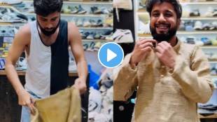 Viral Video Kurta set made entirely from a sack bag Watch Man Unique style Stich This Different Outfit form Scratch