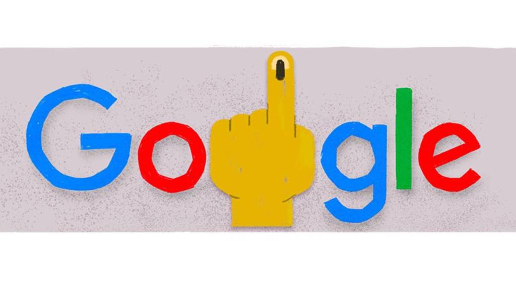 Lok Sabha Election 2024 Google doodle features inked finger symbol of the democratic electoral process in India