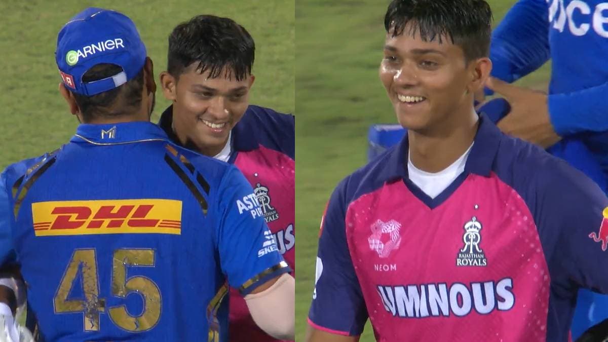 Rohit Sharma Praised and Hugs Yashasvi Jaiswal After Century Video Viral MI vs RR IPL 2024