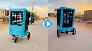 Cooler Cycle man riding a three wheeler street cooler must watch this desi jugaad