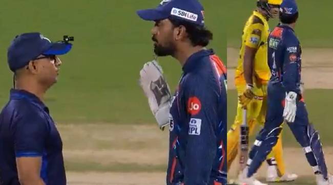 KL Rahul Argues With Umpire in live match and Sledges Shivam Dube CSK vs LSG