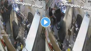 CCTV Captures Animal bull Barging Into Mobile Repair Shop Watch Viral video employees are at work
