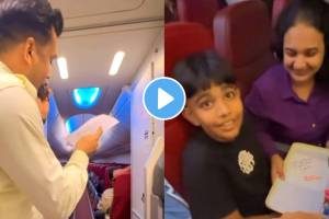 little boy gave his mother birthday surprise in flight