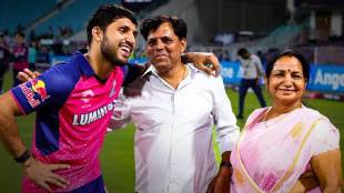 Dhruv Jurel celebrates his maiden ipl fifty with father and family