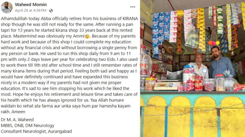 man shared how his father was retiring from his groceries shop thirty three year journey and Heartwarming Story