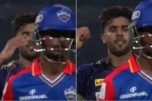 Harshit Rana Stops Himself from Flying kiss Celebration After Abhishek Porel Wicket