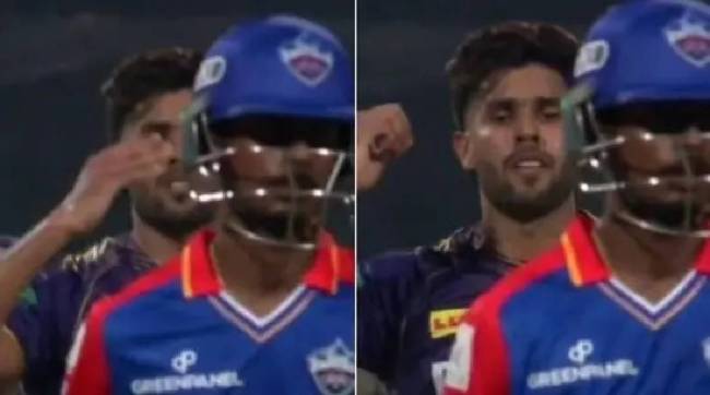 Harshit Rana Stops Himself from Flying kiss Celebration After Abhishek Porel Wicket