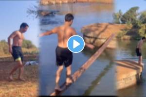 Vishwas nangare patil enjoy weekend in village enjoying swimming video