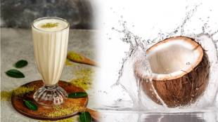 Summer Special Drink Coconut Lassi Recipe in marathi