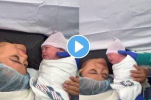 Video Of Newborn Baby Holding Mothers Face Everyone Is Shocked