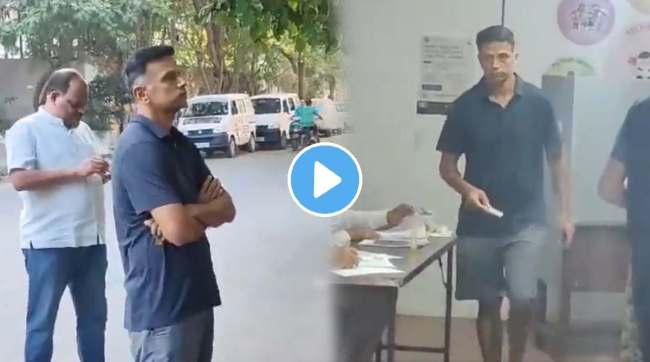 indian cricket team coach rahul down to earth while bengaluru loksabha elections polling wins internet