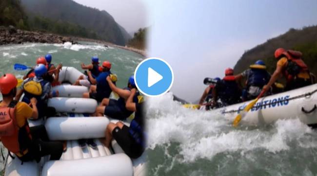 River rafting viral video from rishikesh captain fell away from raft