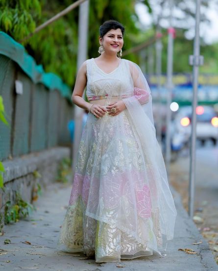 Savaniee Ravindrra White Lehenga Look