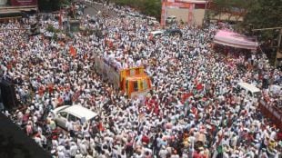 Mahavikas Aghadi candidate Shri Shahu Chhatrapatis show of strength in Kolhapur