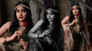 Adah Sharma crying floral saree photoshoot with various emotions photos viral