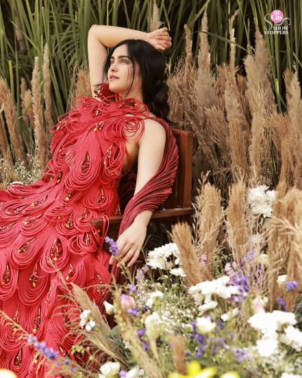Adah sharma hot look in designer red gown worth lakhs photos viral