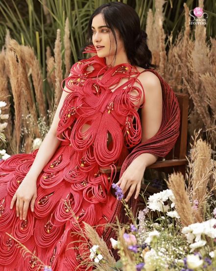Adah sharma hot look in designer red gown worth lakhs photos viral