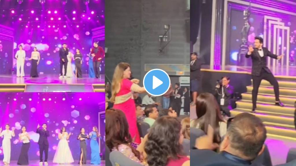 filmfare marathi awards 2024 actors dances on gulabi sadi