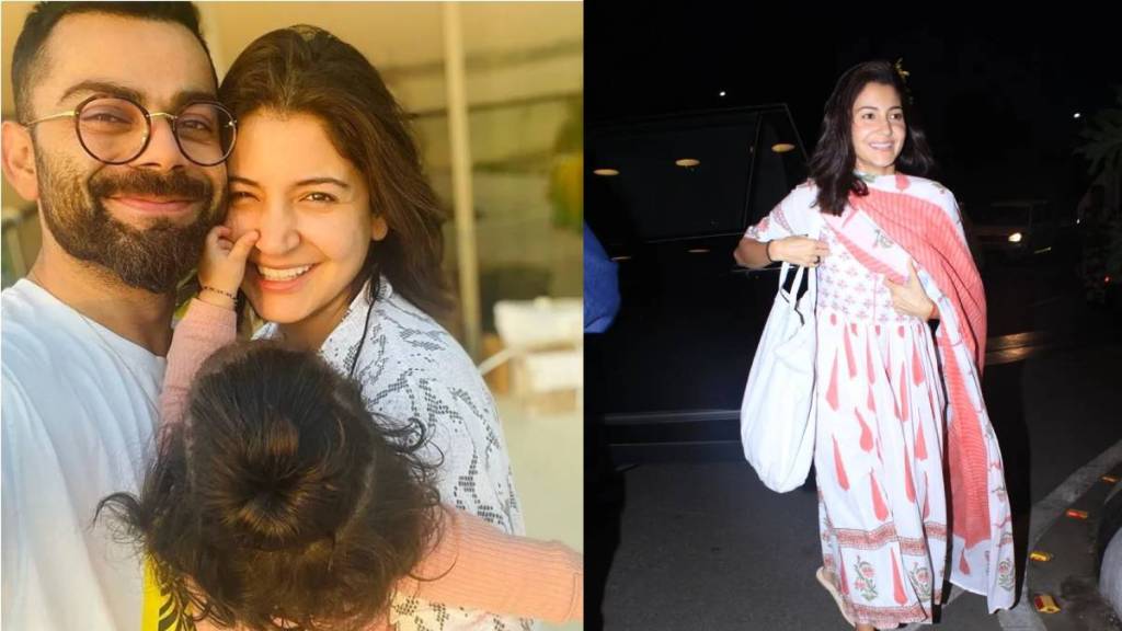 anushka sharma return to India with son akaay kohli and daughter vamika