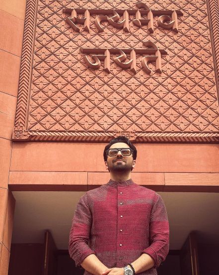 ayushmann khurrana visits the new parliament building