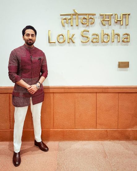 ayushmann khurrana visits the new parliament building