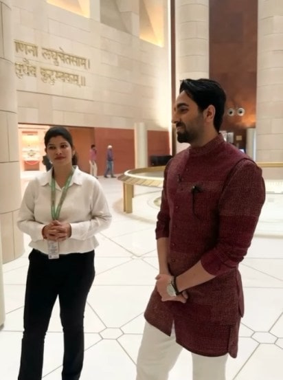 ayushmann khurrana visits the new parliament building