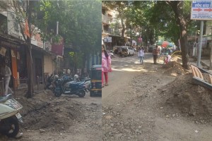 dombivli east marathi news, digging of busy roads