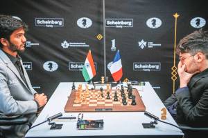 candidates chess gukesh takes sole lead by beating alireza firouzja