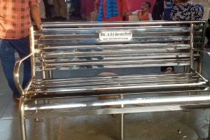 Steel Benches on Dombivli Railway Station with courtesy of Srikant Shinde