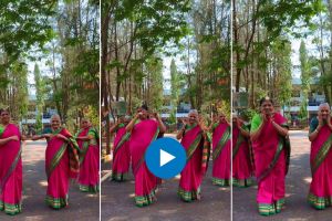 elder woman dancing on gulabi sadi viral video