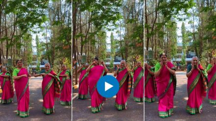 elder woman dancing on gulabi sadi viral video