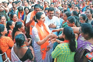South Goa BJP candidate Pallavi Dhempe started campaigning.