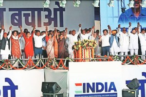 INDIA Bloc Holds Mega Rally in Delhi Ramlila Maidan