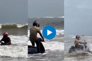 ola electric scooter driving in sea viral
