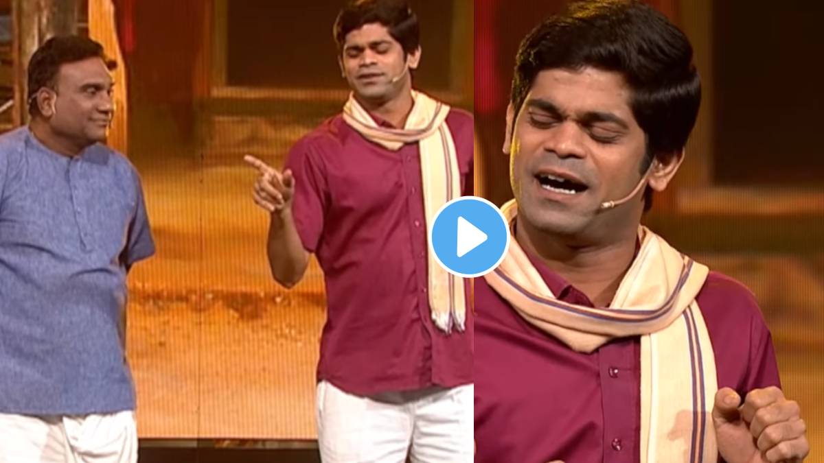 onkar bhojane sings special poem at zee marathi natya gaurav awards