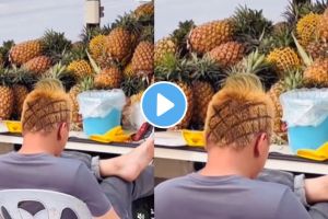 a pineapple seller hairstyle look like a pineapple