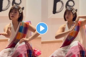 Korean woman beautifully perform indian classical dance