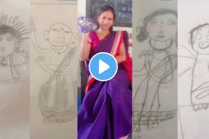 students draw class teacher sketch funny video