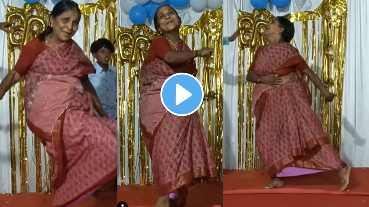 An old lady dance so gracefully