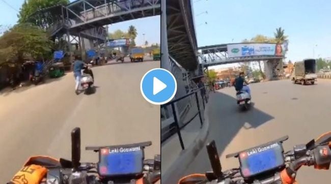 Riding scooter without helmet