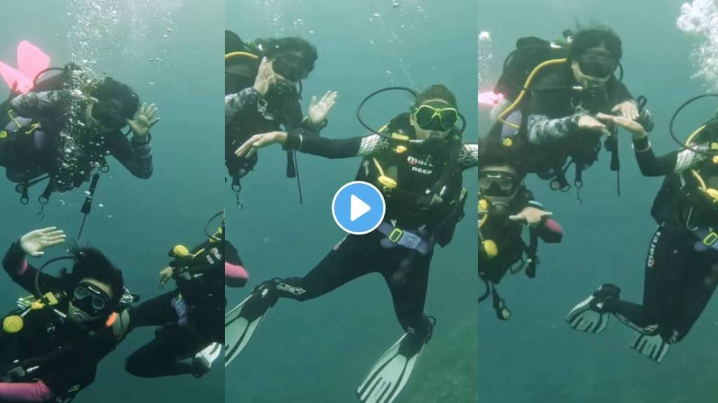 ravi jadhav wife scuba diving on gulabi sadi