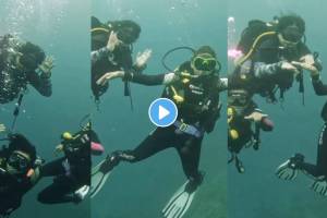 ravi jadhav wife scuba diving on gulabi sadi