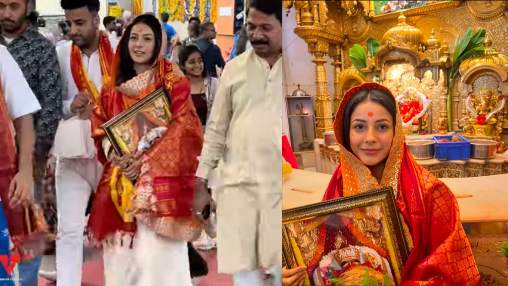 Shehnaaz Gill at siddhivinayak temple for new music video release dhup lagdi
