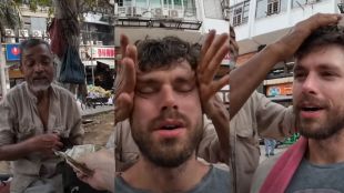 viral video of youtuber enjoying street massage