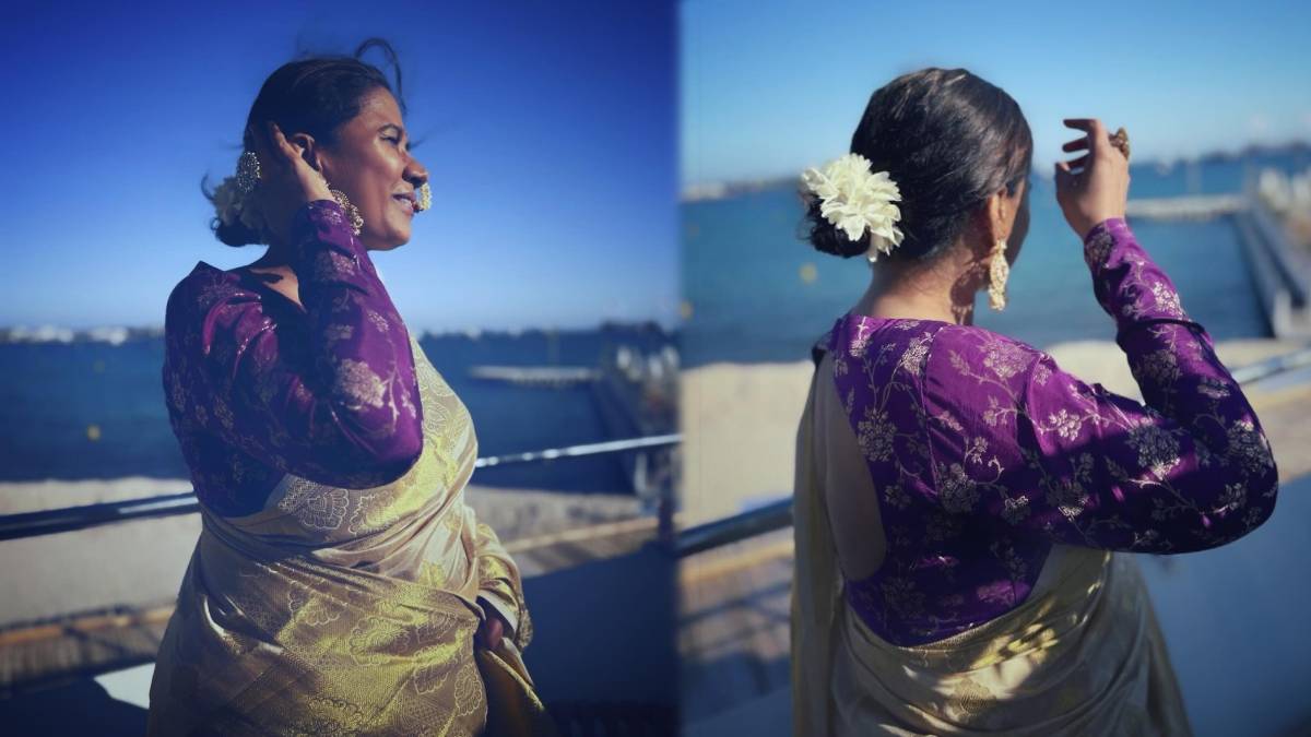 Marathi actress Chhaya Kadam arrived at Cannes Film Festival 2024 wearing her mother's saree and nath