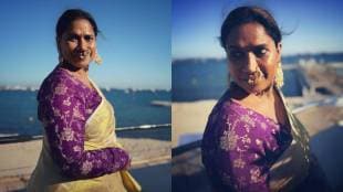 Marathi Actress Chhaya Kadam wearing mother saree in Cannes Film Festival 2024 photos viral