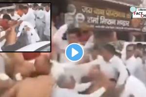 Congress Workers Torn Clothes Fighting on Road Video Goes Viral