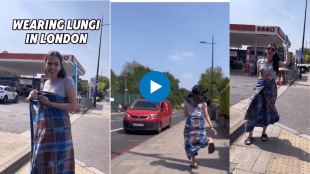 Watch Woman walks the streets of London wearing lungi, stuns people video goes viral