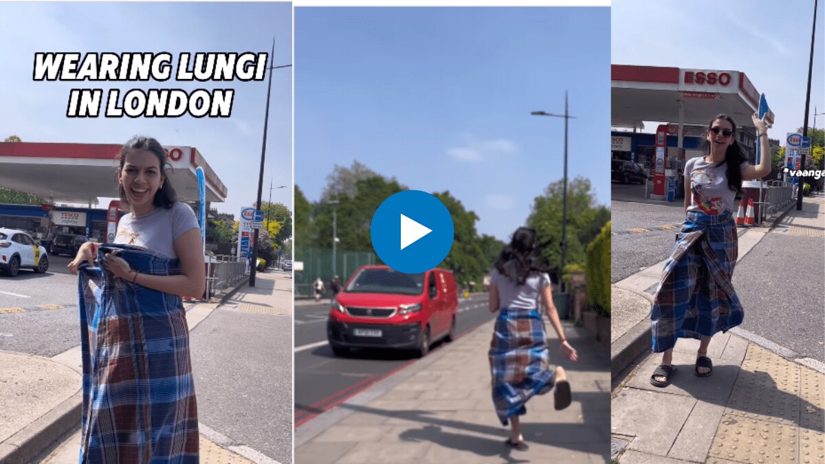 Watch Woman walks the streets of London wearing lungi, stuns people video goes viral