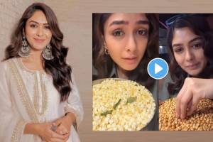 actress Mrunal Thakur mother gave popcorn in a Tiffin box video viral